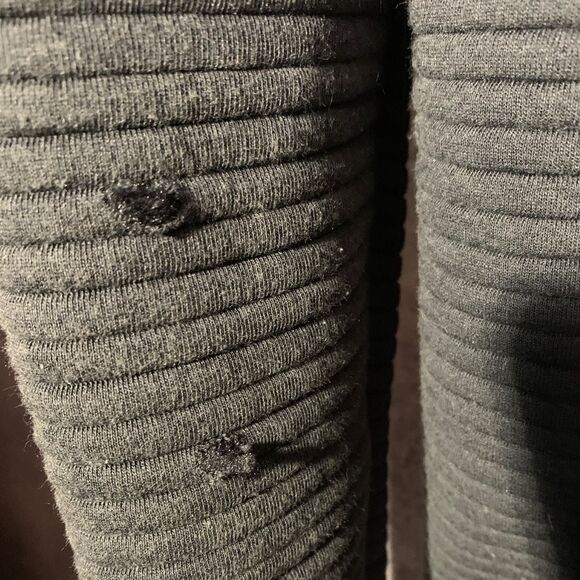 The North Face zipper jacket, soft warm, black grey, moto ribbed Sz Large - Picture 3 of 8